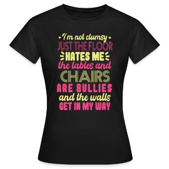 Frauen Tollpatschiger Humor Witz - Frauen T-Shirt - Schwarz - Vorne - AI Model Female 172 dark (172cm)