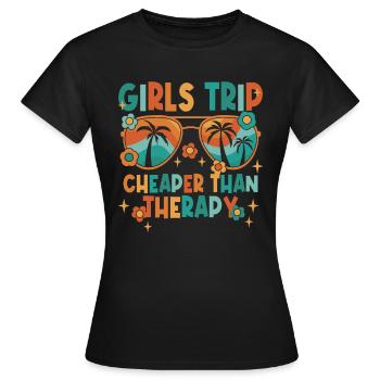 Girls Trip Summer Vacation - Women's T-Shirt - black - Front - AI Model Female 172 dark (172cm)
