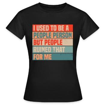 J’avais l’habitude d’être une personne introvertie Citation introvertie - T-shirt Femme - noir - Devant - AI Model Female 172 dark (172cm)