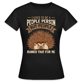 J’étais un hérisson humain - T-shirt Femme - noir - Devant - AI Model Female 172 dark (172cm)