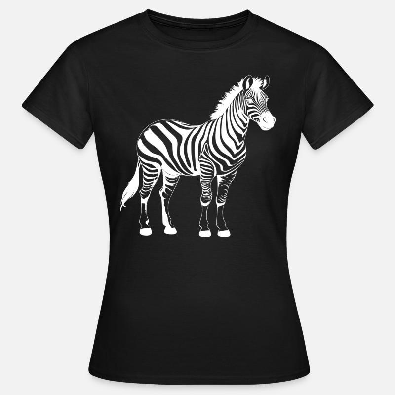 Zebra white - Women's T-Shirt - black
