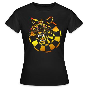 Motif Dart Tiger Dartboard Gift - Women's T-Shirt - black - Front - AI Model Female 172 dark (172cm)