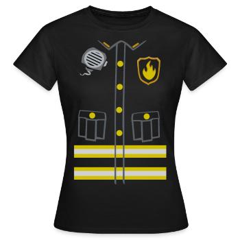 Feuerwehrmann Kinderkostüm - Dunkle Ausgabe - Frauen T-Shirt - Schwarz - Vorne - AI Model Female 172 dark (172cm)