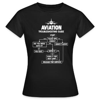 Anleitung zur Fehlersuche in der Luftfahrt Flugzeuggeschenk-Shirt - Frauen T-Shirt - Schwarz - Vorne - AI Model Female 172 dark (172cm)