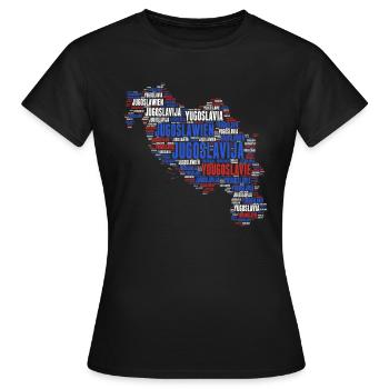 Conception de carte de Yougoslavie 03c - T-shirt Femme - noir - Devant - AI Model Female 172 dark (172cm)