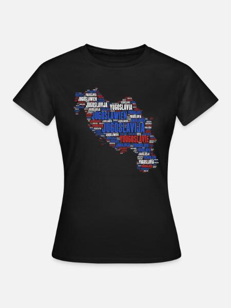 Jugoslawien Karte Design 03c - Dame-T-shirt - sort