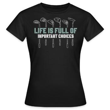 Golf Golfschläger - Frauen T-Shirt - Schwarz - Vorne - AI Model Female 172 dark (172cm)
