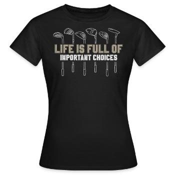 Golf Golfschläger - Frauen T-Shirt - Schwarz - Vorne - AI Model Female 172 dark (172cm)