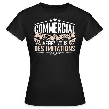 Commercial le seul Commercial le vrai Commercial - T-shirt Femme - noir - Devant - AI Model Female 172 dark (172cm)