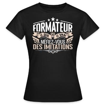 Formateur le seul Formateur le vrai Formateur - T-shirt Femme - noir - Devant - AI Model Female 172 dark (172cm)