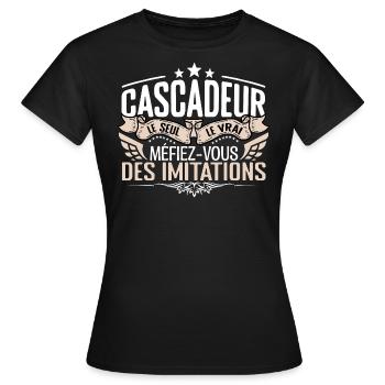 Cascadeur le seul Cascadeur le vrai Cascadeur - T-shirt Femme - noir - Devant - AI Model Female 172 dark (172cm)