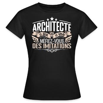 Architecte le seul Architecte le vrai Architecte - T-shirt Femme - noir - Devant - AI Model Female 172 dark (172cm)