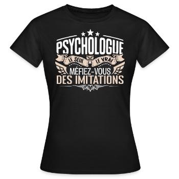 Psychologue, le futur Psychologue, Psychologue drô - T-shirt Femme - noir - Devant - AI Model Female 172 dark (172cm)