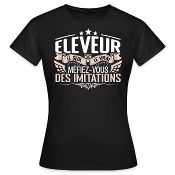 Eleveur le seul Eleveur le vrai Eleveur - T-shirt Femme - noir - Devant - AI Model Female 172 dark (172cm)