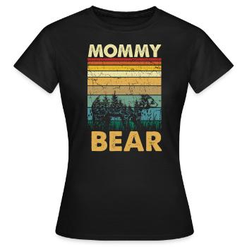 Motif vintage MOMMY Bear dans la nature - T-shirt Femme - noir - Devant - AI Model Female 172 dark (172cm)