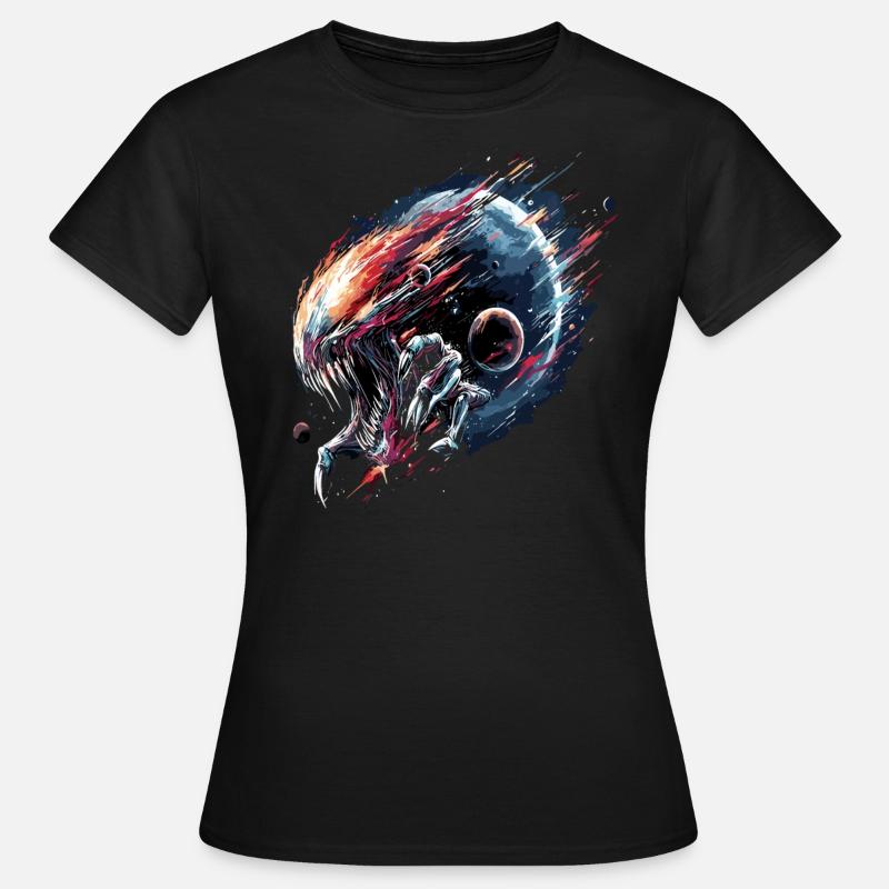 Alien Creature Planet Sci-Fi - Frauen T-Shirt - Schwarz