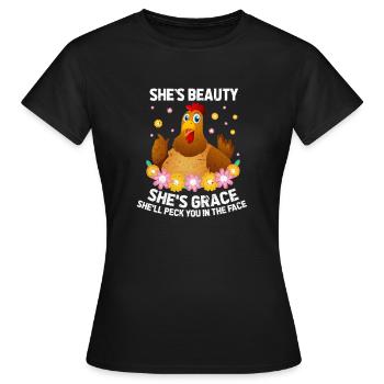 Poulet Poulet Poulet Ferme Poulet Cadeau - T-shirt Femme - noir - Devant - AI Model Female 172 dark (172cm)