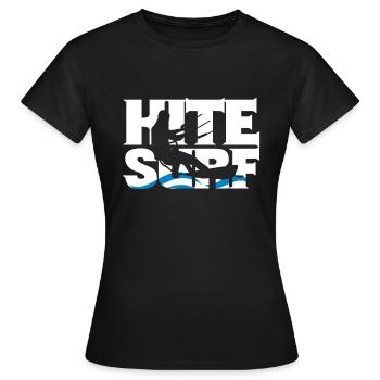 Kiteboard - Frauen T-Shirt - Schwarz - Vorne - AI Model Female 172 dark (172cm)