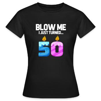 50th birthday - Women's T-Shirt - black - Front - AI Model Female 172 dark (172cm)