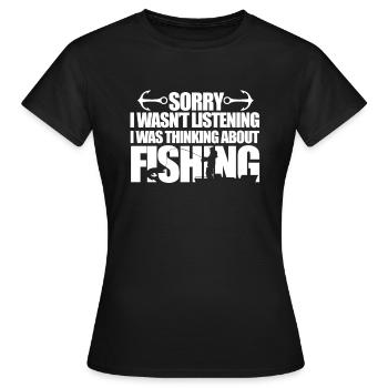 Angeln - Frauen T-Shirt - Schwarz - Vorne - AI Model Female 172 dark (172cm)