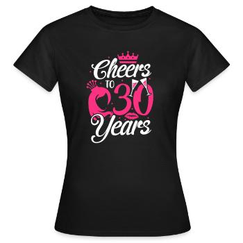 30 years - Women's T-Shirt - black - Front - AI Model Female 172 dark (172cm)