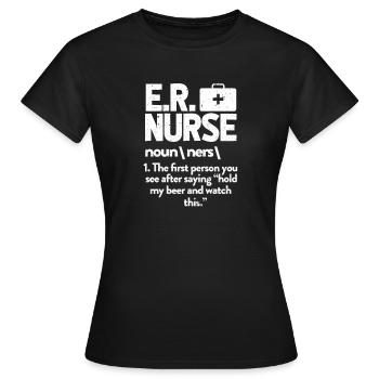Krankenschwester Notfall Notfallschwester Geschenk - Frauen T-Shirt - Schwarz - Vorne - AI Model Female 172 dark (172cm)