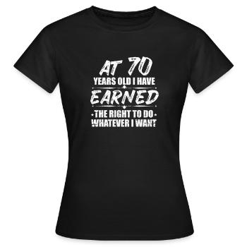 70th Birthday - Women's T-Shirt - black - Front - AI Model Female 172 dark (172cm)