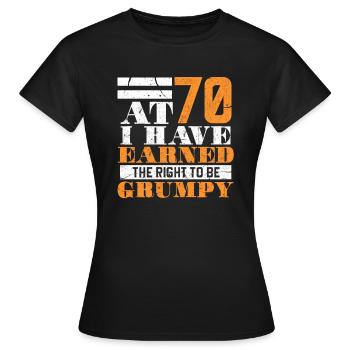 70th birthday - Women's T-Shirt - black - Front - AI Model Female 172 dark (172cm)