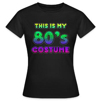 Années 80 - T-shirt Femme - noir - Devant - AI Model Female 172 dark (172cm)