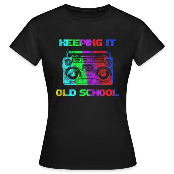 Old School - Frauen T-Shirt - Schwarz - Vorne - AI Model Female 172 dark (172cm)