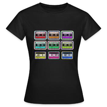 Cassette cassette - T-shirt Femme - noir - Devant - AI Model Female 172 dark (172cm)