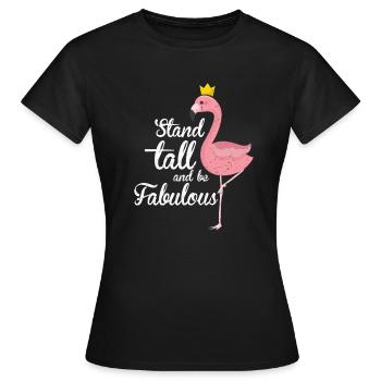 Flamingo - T-shirt Femme - noir - Devant - AI Model Female 172 dark (172cm)