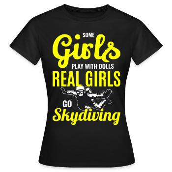 Fallschirmspringen Fallschirmspringen Fallschirmspringer Fallschirmspringer - Frauen T-Shirt - Schwarz - Vorne - AI Model Female 172 dark (172cm)