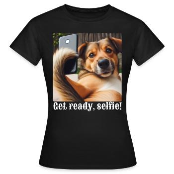 Mach dich bereit, Selfie-1 - Frauen T-Shirt - Schwarz - Vorne - AI Model Female 172 dark (172cm)