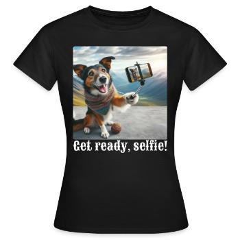 Mach dich bereit, Selfie-3 - Frauen T-Shirt - Schwarz - Vorne - AI Model Female 172 dark (172cm)
