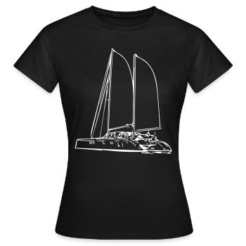 Segel Yacht - Frauen T-Shirt - Schwarz - Vorne - AI Model Female 172 dark (172cm)