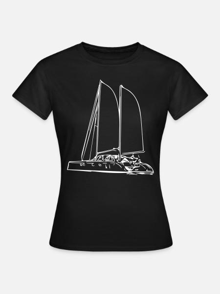 Segel Yacht - Frauen T-Shirt - Schwarz