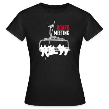 Board Meeting Snowboarding Outfit Apres Ski Party - T-shirt Femme - noir - Devant - AI Model Female 172 dark (172cm)