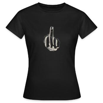 Middle finger Middle finger Stinky finger Fuck You - Women's T-Shirt - black - Front - AI Model Female 172 dark (172cm)