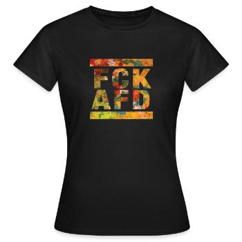 Contre les nazis - FCK AFD - Contre le droit - T-shirt Femme - noir - Devant - AI Model Female 172 dark (172cm)