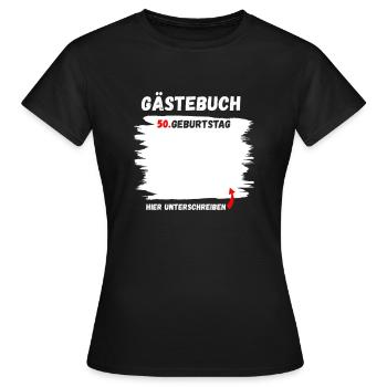 50. Geburtstag Mann Frau 50 Jahre Deko Lustig - Frauen T-Shirt - Schwarz - Vorne - AI Model Female 172 dark (172cm)