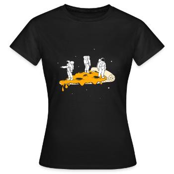 Space Pizza - Frauen T-Shirt - Schwarz - Vorne - AI Model Female 172 dark (172cm)