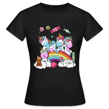 Cadeau d'anniversaire Licorne Fête Fille - T-shirt Femme - noir - Devant - AI Model Female 172 dark (172cm)