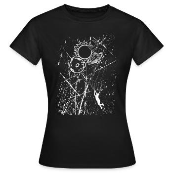 Planètes fantastiques comme ballons - T-shirt Femme - noir - Devant - AI Model Female 172 dark (172cm)