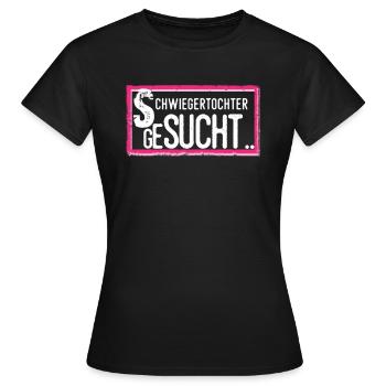 Daughter-in-law marriage wife wife humor - Women's T-Shirt - black - Front - AI Model Female 172 dark (172cm)