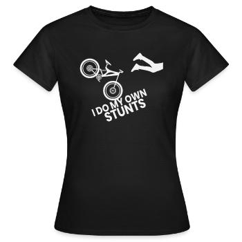 i do my own stunts - Frauen T-Shirt - Schwarz - Vorne - AI Model Female 172 dark (172cm)