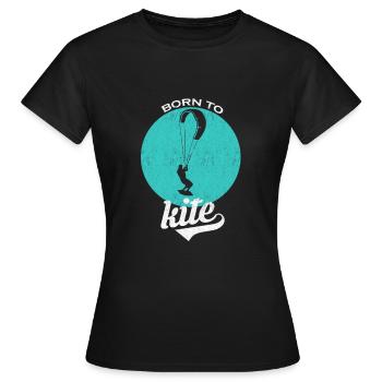 Born to Kite Kite Surfer Surfing Gift - Women's T-Shirt - black - Front - AI Model Female 172 dark (172cm)