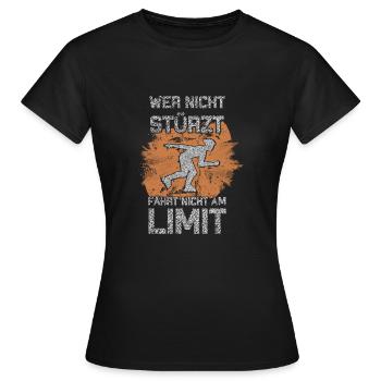 Patinage en ligne - adage amusant pour patineurs en ligne - T-shirt Femme - noir - Devant - AI Model Female 172 dark (172cm)