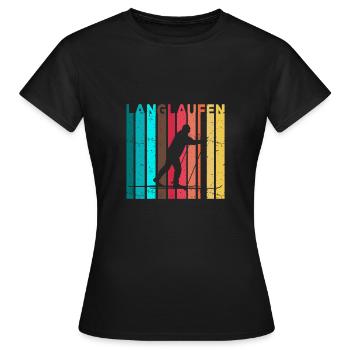 Ski de fond - T-shirt Femme - noir - Devant - AI Model Female 172 dark (172cm)