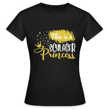 this is a schlager princess - Frauen T-Shirt - Schwarz - Vorne - AI Model Female 172 dark (172cm)